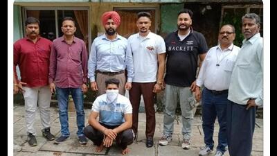Punjab Police’s state special operation cell, Mohali, has recovered an AK-47 assault rifle along with 100 cartridges from a field in Ropar district following the interrogation of Charat Singh, the key accused in the Mohali rocket-propelled grenade (RPG) attack on the intelligence headquarters on May 9. (Twitter) Punjab Police’s state special operation cell, Mohali, has recovered an AK-47 assault rifle along with 100 cartridges from a field in Ropar district following the interrogation of Charat Singh, the key accused in the Mohali rocket-propelled grenade (RPG) attack on the intelligence headquarters on May 9. (Twitter)
