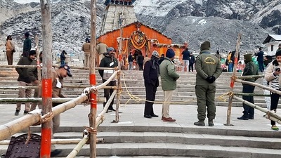 Security has been tightened around the two famous hill temples in view of the prime minister's visit. (ANI) Security has been tightened around the two famous hill temples in view of the prime minister's visit. (ANI)