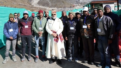 PM Modi also laid the foundation stone for the 9.7-km Gaurikund-Kedarnath ropeway project. Using the ropeway, devotees will be able to reach the temple from Gaurikund in 30 minutes. (ANI/ PIB) PM Modi also laid the foundation stone for the 9.7-km Gaurikund-Kedarnath ropeway project. Using the ropeway, devotees will be able to reach the temple from Gaurikund in 30 minutes. (ANI/ PIB)