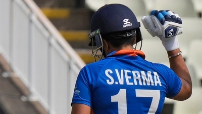 India's Shafali Verma celebrates a boundary (AP) India's Shafali Verma celebrates a boundary (AP)