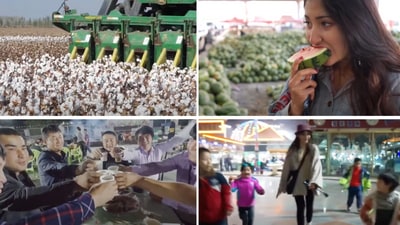 Screenshots of an October 2021 video on the ‘Annie Guli’ YouTube channel. (‘Annie Guli’ [安妮古丽], YouTube)
