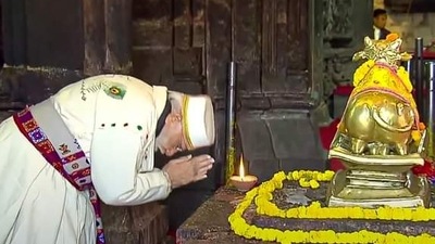 PM Modi offers prayers in Uttarakhand. (Twitter) PM Modi offers prayers in Uttarakhand. (Twitter)