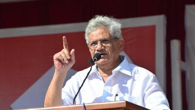 CPM leader Sitaram Yechury virtually kicked off CPI-M’s campaign for the Tripura Assembly poll next year at a public meeting on Friday (Twitter/SitaramYechury)