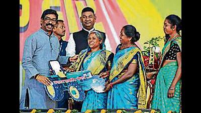 Jharkhand CM Hemant Soren at a function in Khunti district on Friday. (PTI) Jharkhand CM Hemant Soren at a function in Khunti district on Friday. (PTI)