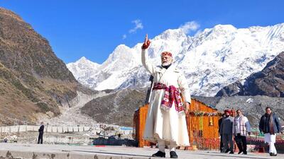 Prime Minister Narendra Modi at the Kedarnath Temple. (PIB)