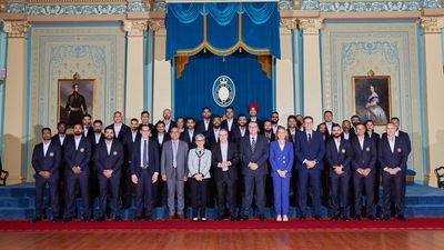 Captain Rohit Sharma and Co. met the governor of Victoria, Linda Dessau AC, and other dignitaries in Melbourne (twitter/@BCCI) Captain Rohit Sharma and Co. met the governor of Victoria, Linda Dessau AC, and other dignitaries in Melbourne (twitter/@BCCI)