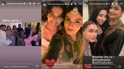 Raveena posted the photos from the bash on Thursday evening.