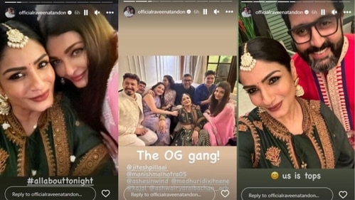 Raveena posted pictures from the party on Instagram.