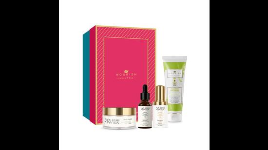 This effective and natural, facial care kit with a mask, oil, serum, and cleanser is perfect for a transformational skincare regime. (By Nourish Mantra) This effective and natural, facial care kit with a mask, oil, serum, and cleanser is perfect for a transformational skincare regime. (By Nourish Mantra)
