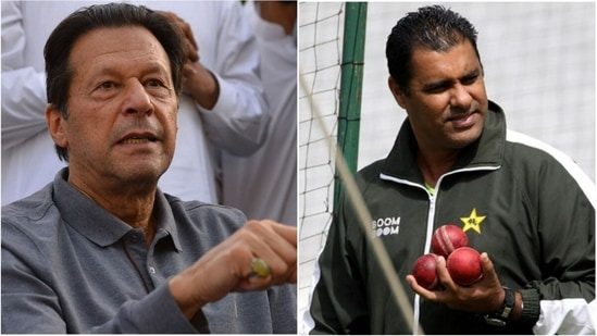 Imran Khan; Waqar Younis (File)
