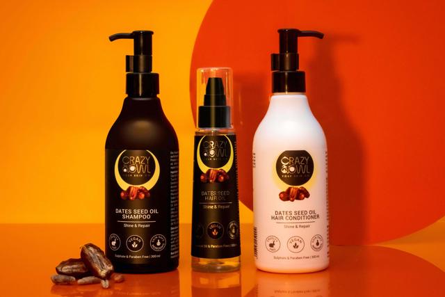 This nourishing date seed oil shampoo, conditioner and oil are great to strengthen the scalp and add sheen to your hair. (By Crazy Owl) This nourishing date seed oil shampoo, conditioner and oil are great to strengthen the scalp and add sheen to your hair. (By Crazy Owl)