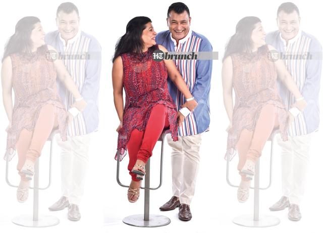 Smita says, “I’m gifting him a new iPhone 14”; Ashish says, “A lovely outfit from another designer”; On Ashish: Clothes by Ashish N Soni Label;Shoes by Bridlen; On Smita: Kurta by Ritu Kumar; Churidar by Fabindia; Watch by Longines; Shoes by Valentino (Raj K Raj) Smita says, “I’m gifting him a new iPhone 14”; Ashish says, “A lovely outfit from another designer”; On Ashish: Clothes by Ashish N Soni Label;Shoes by Bridlen; On Smita: Kurta by Ritu Kumar; Churidar by Fabindia; Watch by Longines; Shoes by Valentino (Raj K Raj)