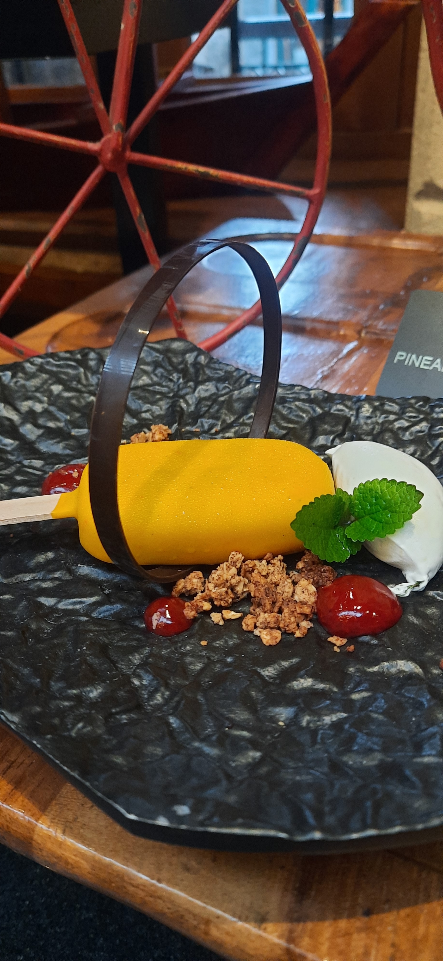 Pineapple and Mint Mousse Popsicle On Ragi and Oat Crumble(Chef Arun Louis)