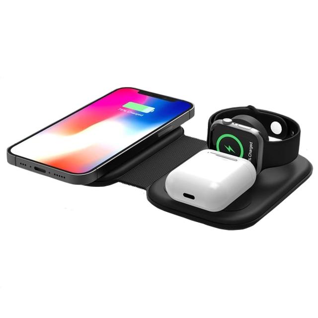 This space saving, multi gadget, tangle free charging pad is a single station which enables you to charge your phone, earbuds, smartwatch and more. (The 3 in 1 wireless charging pad by Croma) This space saving, multi gadget, tangle free charging pad is a single station which enables you to charge your phone, earbuds, smartwatch and more. (The 3 in 1 wireless charging pad by Croma)