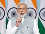 Prime Minister Narendra Modi addresses at the launch of Rozgar Mela, the recruitment drive for 10 lakh youth, via video conferencing, in New Delhi.(ANI) Prime Minister Narendra Modi addresses at the launch of Rozgar Mela, the recruitment drive for 10 lakh youth, via video conferencing, in New Delhi.(ANI)