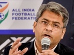 All India Football Federation (AIFF) President Kalyan Chaubey addresses a press conference All India Football Federation (AIFF) President Kalyan Chaubey addresses a press conference