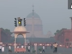 Smog can be seen over Rashtrapati Bhavan.(ANI)
