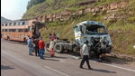The sleeper bus, carrying 120 passengers in a 40-seater, was heading towards UP’s Gorakhpur from Hyderabad, when it rammed into a truck in Madhya Pradesh’s Rewa district. (PTI)