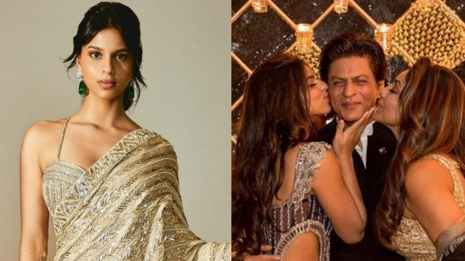 Shah Rukh Khan leaves comment on Suhana's pics, asks who helped her wear saree | Bollywood - Hindustan Times