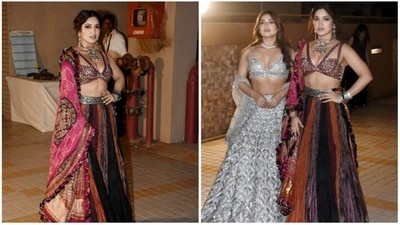 Bhumi Pednekar wore a multi-coloured lehenga set paired with traditional oxidised jewellery. (HT Photo/Varinder Chawla)