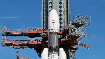 ISRO's LVM3 at the launch pad, ahead of the launch of 36 satellites. (PTI/ ISRO)