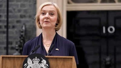 Liz Truss: Britain's Prime Minister Liz Truss announces her resignation. (AP)
