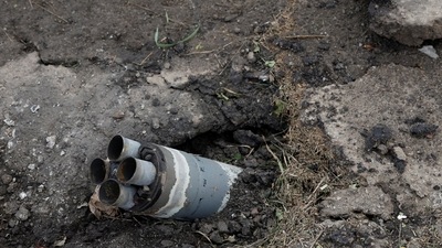 Russia-Ukraine War: An unexploded missile is seen in the ground near the Russian border in Kharkiv region. (Reuters)