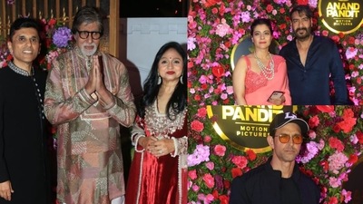 Celebrities at Anand Pandit's pre-Diwali party in Mumbai.