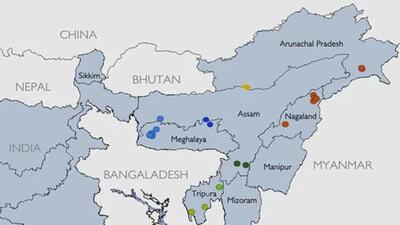 The states of Nagaland and Meghalaya were carved out of neighbouring Assam in 1963 and 1972 respectively. The states of Nagaland and Meghalaya were carved out of neighbouring Assam in 1963 and 1972 respectively.