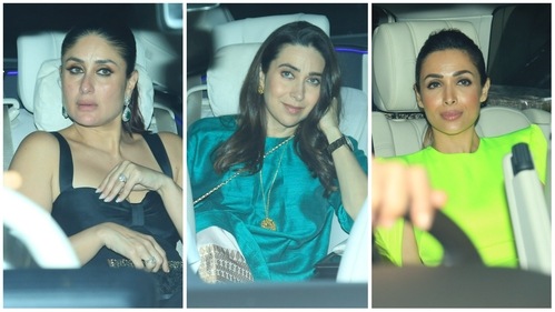 Kareena Kapoor, Karisma Kapoor and Malaika Arora at a party. (Varinder Chawla) Kareena Kapoor, Karisma Kapoor and Malaika Arora at a party. (Varinder Chawla)