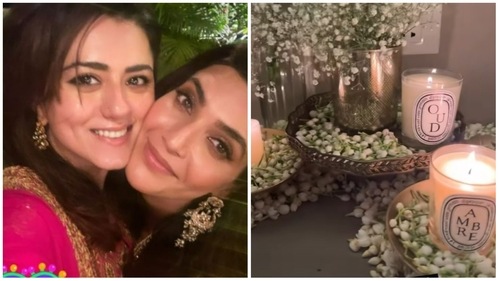 Karishma Tanna with Ridhi Dogra at her Diwali bash. Karishma Tanna with Ridhi Dogra at her Diwali bash.