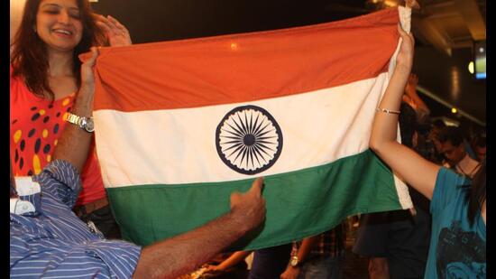 Fans cheering for team India. (Photo: Puneet Chandhok/Hindustan Times)