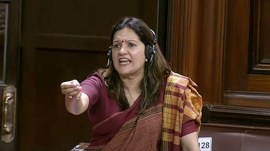 Shiv Sena MP Priyanka Chaturvedi speaks in Rajya Sabha.(file)