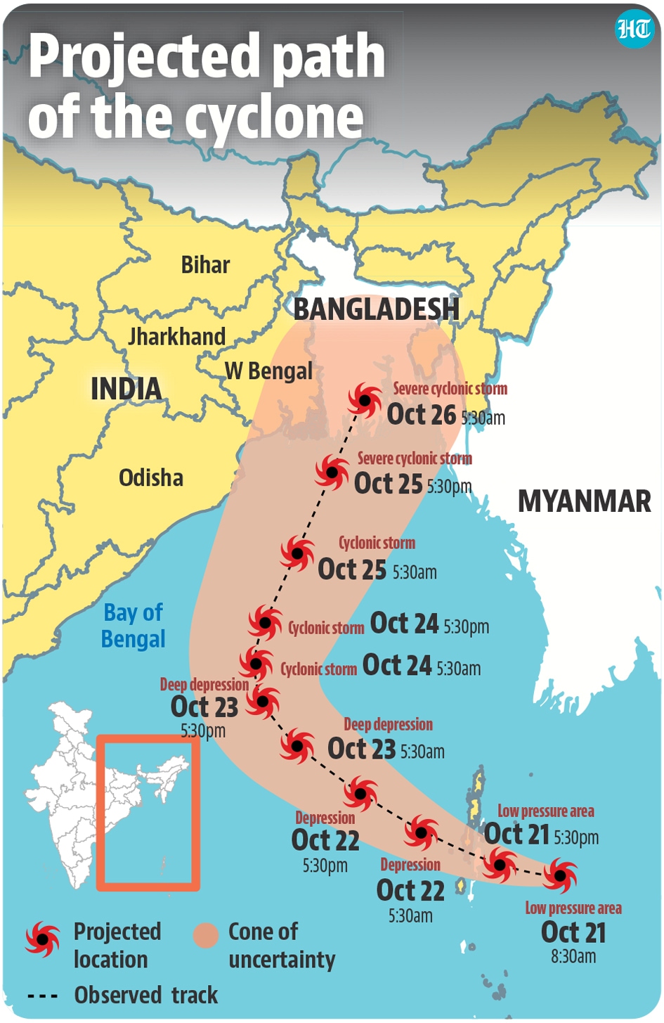 West Bengal Odisha Brace As Cyclone Sitrang Approaches Latest News India Hindustan Times 9608