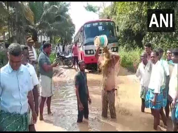 Villagers said repeated requests to get the roads repaired were not acknowledged by authorities. (ANI) Villagers said repeated requests to get the roads repaired were not acknowledged by authorities. (ANI)