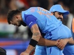 India's Virat Kohli is carried by Rohit Sharma after winning the T20 World Cup cricket match against Pakistan(AP) India's Virat Kohli is carried by Rohit Sharma after winning the T20 World Cup cricket match against Pakistan(AP)
