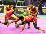 A still from the game between Patna Pirates and Bengaluru Bulls(Pro Kabaddi) A still from the game between Patna Pirates and Bengaluru Bulls(Pro Kabaddi)