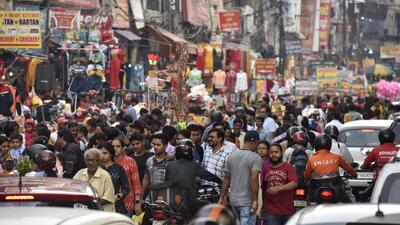 Noida, India- October 23, 2022: A view of traffic jam at Sector 27 Atta market road on the eve of Diwali, in Noida, India, on Sunday, October 23, 2022. (Photo by Sunil Ghosh / Hindustan Times) To go with Snehil’s story (Hindustan Times) Noida, India- October 23, 2022: A view of traffic jam at Sector 27 Atta market road on the eve of Diwali, in Noida, India, on Sunday, October 23, 2022. (Photo by Sunil Ghosh / Hindustan Times) To go with Snehil’s story (Hindustan Times)