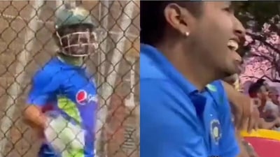 Mohammad Rizwan interacts with India fans Mohammad Rizwan interacts with India fans