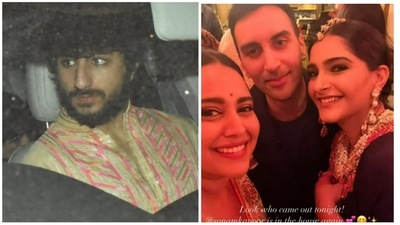 Ibrahim Ali Khan, Swara Bhasker and Sonam Kapoor at Abu Jani's Diwali party. Ibrahim Ali Khan, Swara Bhasker and Sonam Kapoor at Abu Jani's Diwali party.