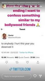 Kangana Ranaut's Instagram Stories.
