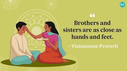 Sisters put a mixture of curd, honey and ghee on the forehead of the brother. Sisters put a mixture of curd, honey and ghee on the forehead of the brother.
