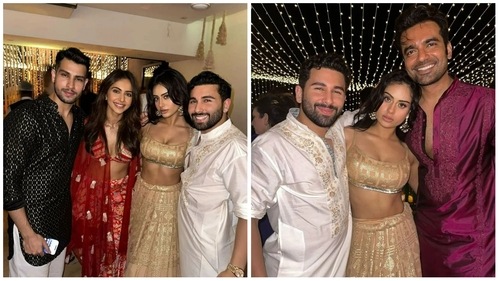 Nysa Devgn with Rakul Preet Singh and friends. Nysa Devgn with Rakul Preet Singh and friends.