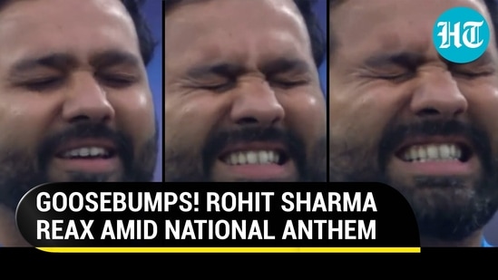 GOOSEBUMPS! ROHIT SHARMA  REAX AMID NATIONAL ANTHEM 
