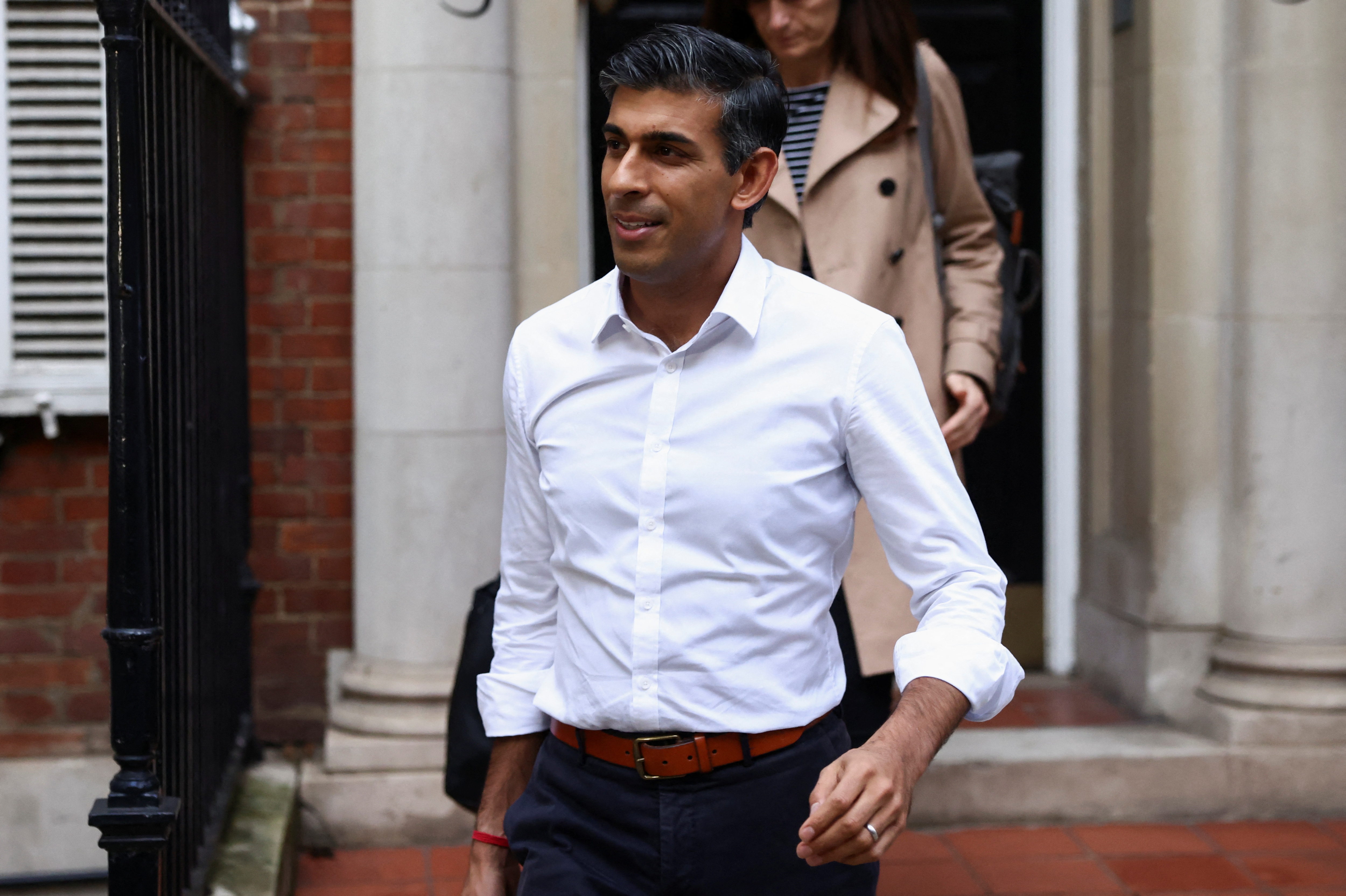 Rishi Sunak: Britain's Conservative MP Rishi Sunak leaves his campaign headquarters. (Reuters)