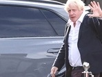 Former British Prime Minister Boris Johnson walks, at Gatwick Airport, near London, Britain. (Reuters)
