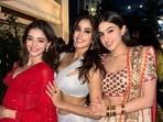 Ananya Panday, Janhvi Kapoor and Sara Ali Khan in a new picture. Ananya Panday, Janhvi Kapoor and Sara Ali Khan in a new picture.