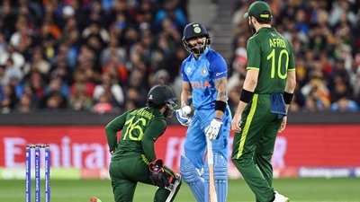 Virat Kohli and Shaheen Afridi during the T20 World Cup 2022 (ICC Twitter) Virat Kohli and Shaheen Afridi during the T20 World Cup 2022 (ICC Twitter)