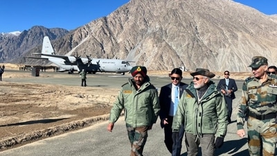 PM Modi in Kargil. (PMO/ Twitter) PM Modi in Kargil. (PMO/ Twitter)