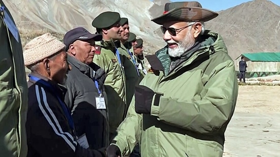 PM Modi has been celebrating Diwali with soldiers for several years now.(ANI)